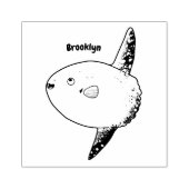 Maanvis mola mola cute cartoon rubberstempel (Afrduk)