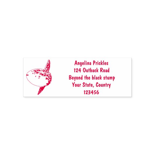 Maanvis mola mola cute cartoon  zelfinktende stempel (Design)