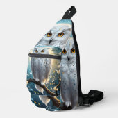 Maanwake: De Witte Sneeuwuil Sling Bag (Rechterhoek)