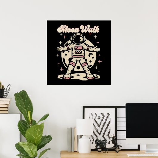Maanwandel Astronaut Poster (Thuiskantoor)