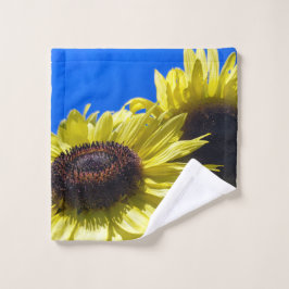 Maanwandelaar Zonnebloemen reiken naar de hemel Washandje