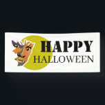 Maanwolf, Prettig Halloween Spandoek<br><div class="desc">Maanwolf-feestbanner,  perfect voor iedereen die een moderne en stijlvolle viering plant.

Het klassieke wolfontwerp kan worden gepersonaliseerd om aan uw speciale evenement aan te sluiten en zal de perfecte decoratie zijn voor elk modern themafeest,  waaronder; Halloweenfeesten,  vrijgezellenfeesten,  verjaardagsfeesten en nog veel meer.</div>