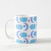 Maanwolken en sterren blauw Paarse Koffiemok (Links)