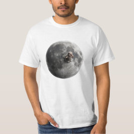 Maanworm Surrealistische Volle Maan Ruimte Kunst T-shirt