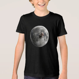 Maanworm Surrealistische Volle Maan Ruimte Kunst Tri-Blend Shirt