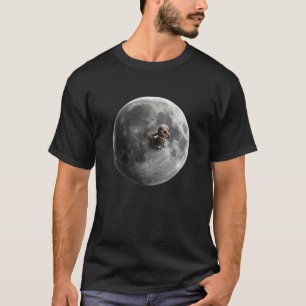 Maanworm Surrealistische Vollemaan Ruimte Kunst T-shirt