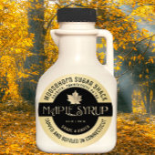 Maaple Syrup State Name Label on Gold Gradient