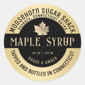 Maaple Syrup State Name Label on Gold Gradient (Voorkant)