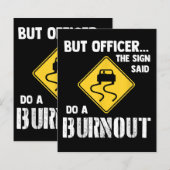 Maar agent, gebarentaal dat zegt: "Doe een burnout (Voorkant / Achterkant)