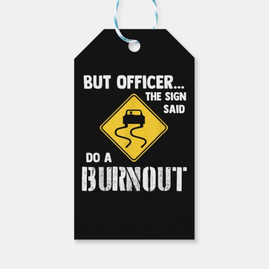 Maar agent, gebarentaal dat zegt: "Doe een burnout Cadeaulabel (Achterkant)