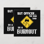 Maar agent, gebarentaal dat zegt: "Doe een burnout Kaart (Voorkant / Achterkant)