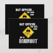 Maar agent, gebarentaal dat zegt: "Doe een burnout RSVP Kaartje (Voorkant / Achterkant)