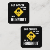 Maar agent, gebarentaal dat zegt: "Doe een burnout Vierkante Visitekaartje (Voorkant / Achterkant)