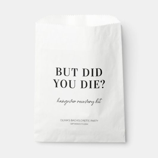 Maar ben je gestorven? Funny Minimalist Hangover K Bedankzakje (Voorkant)