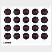 Maar ben je wel gestorven Neon Roze Roze Kat Hango Ronde Sticker (Vel)