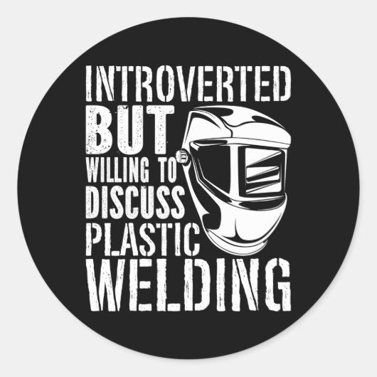 Maar bereid om plastic lasser te bespreken ronde sticker (Voorkant)