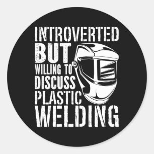 Maar bereid om plastic lasser te bespreken ronde sticker