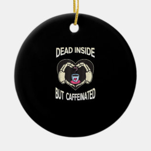 Maar cafeïnehoudende koffie skelet handen hart keramisch ornament