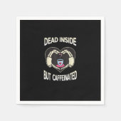 Maar cafeïnehoudende koffie skelet handen hart servet (Voorkant)