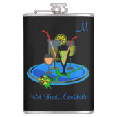 Maar de eerste Cocktails Drink het Monogram van he Heupfles (Voorkant)