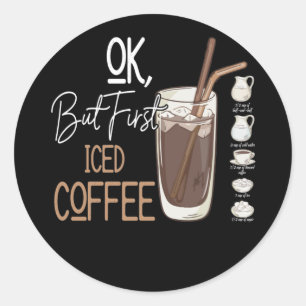 Maar de eerste i-coffee is een goede dag ronde sticker