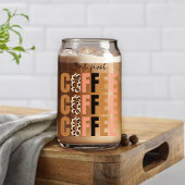 Maar de eerste koffieroze luipaardprint blikvorm glas