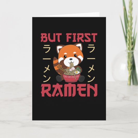Maar de eerste Ramen klagen rood Panda eten Ramen Kaart (Voorkant)