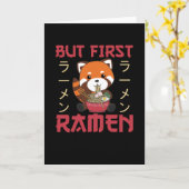 Maar de eerste Ramen klagen rood Panda eten Ramen Kaart (Gele Bloem)