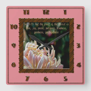 Maar de vruchten van de Spirit Square Clock Vierkante Klok