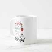 Maar de wijn is zo heerlijk kerstfeest koffiemok (Voorkant links)