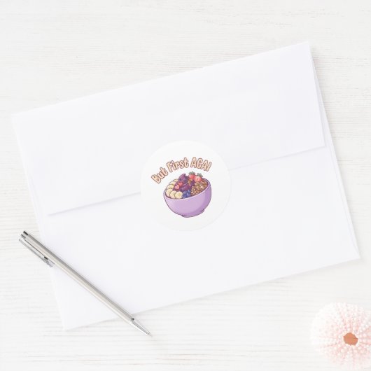 Maar eerst Açaí Cute Kawaii Sticker  (Envelop)