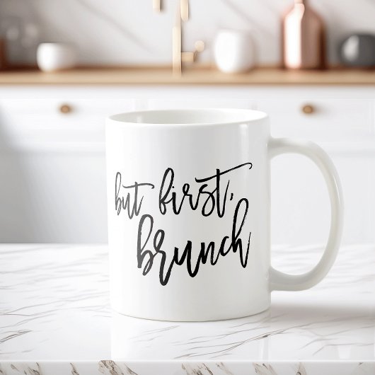 Maar eerst Brunch Typografie Quote Koffiemok