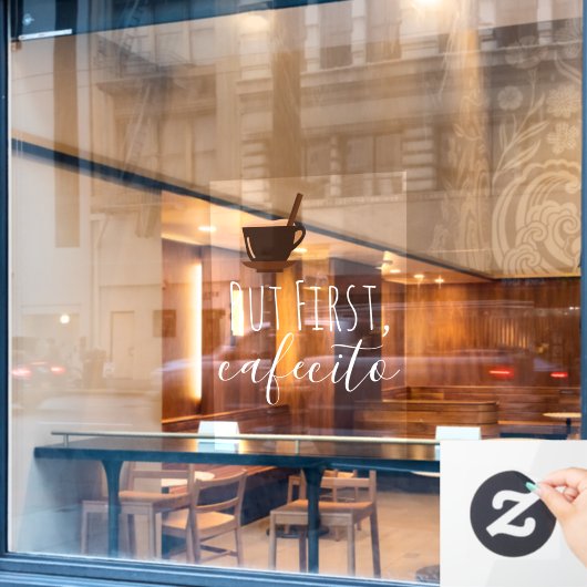 Maar eerst Cafecito Coffee Mok Cuban Espresso Raamsticker (Cafe Raam)