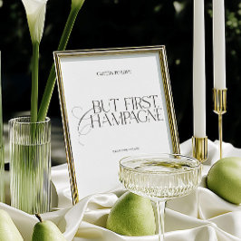 Maar eerst champagne Elegant trouwbord