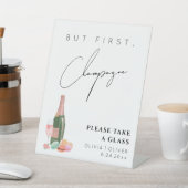 Maar eerst champagne trouwbord reclamebord met voetstuk (Insitu)