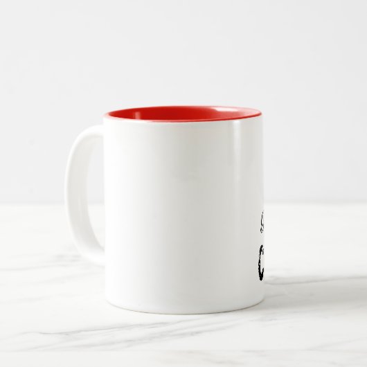 Maar eerst, COFFEE. Mok met twee toonaangevende ko (Voorkant links)