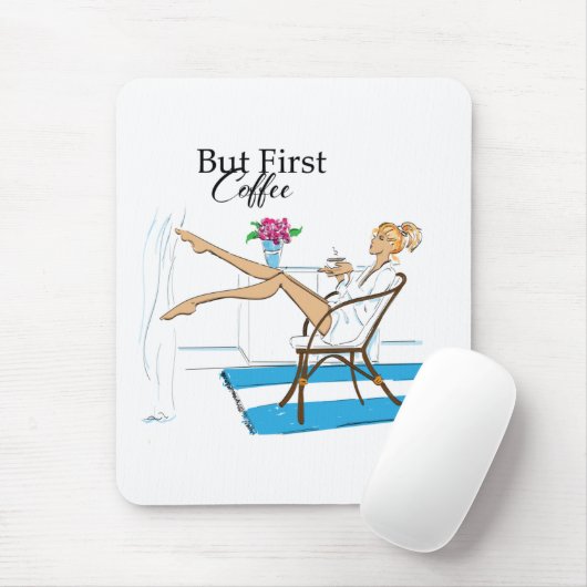 Maar eerst Coffee Mousepad Muismat (Met muis)