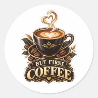 Maar eerst, Coffee Sticker – Luxe Vintage Koffie