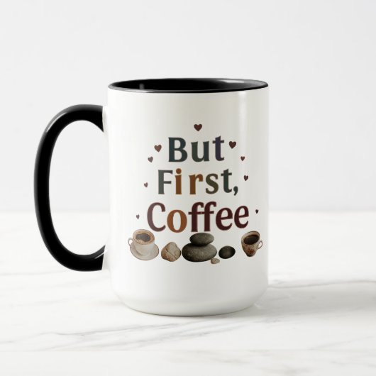 Maar eerst, Coffee – stijlvolle 15 oz combo-Mok Mok (Links)