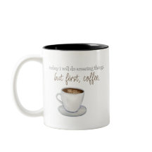 Maar eerst Coffee Typografische Waterverf