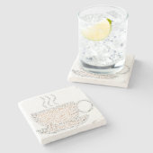 Maar eerst, Coffee Word Art Onderzetter (Zijkant)