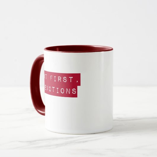 Maar eerst, Devotions Burgundy Mok (Voorkant links)