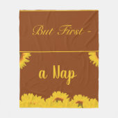 Maar eerst een dutje grappig citaat Zonnebloemen Fleece Deken (Voorkant)