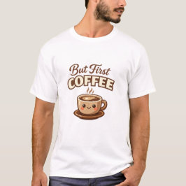 Maar eerst een grappige T-shirt met koffie voor ko