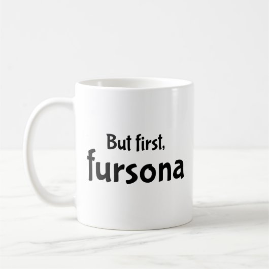 Maar eerst, fursona koffie mok (Links)