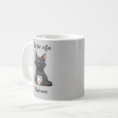 Maar eerst Grappige Zwarte Kat Koffiemok (Voorkant links)
