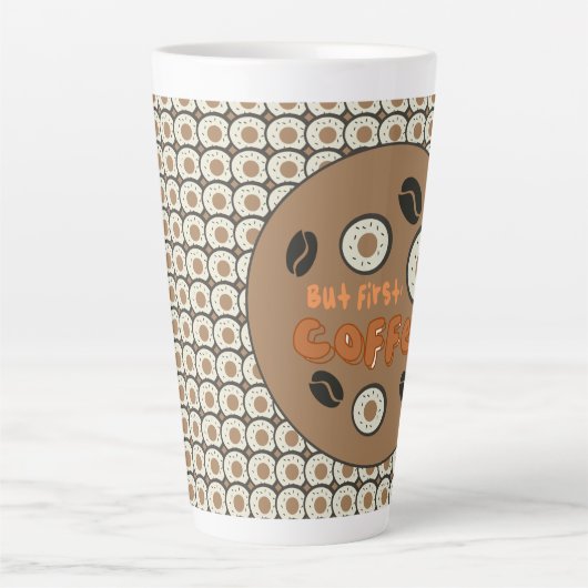 Maar eerst koffee Frosted Donuts Brown Latte Mok (Voorkant)