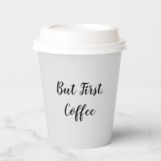 Maar eerst, koffie blanco papieren bekers (Voorkant)