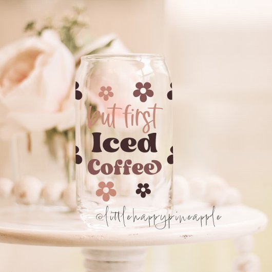 Maar eerst koffie blikvorm glas