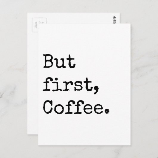 Maar eerst koffie briefkaart (Voorkant / Achterkant)